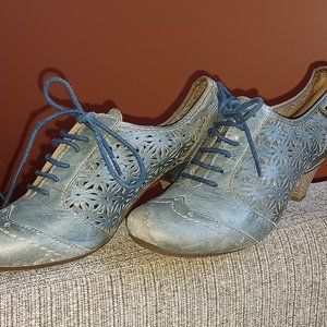 PIKOLINOS Blue Fleur Cutout Oxford Heel - Blue Sz EU 39
